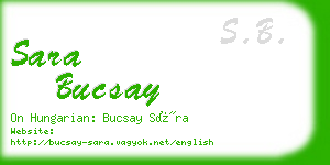 sara bucsay business card